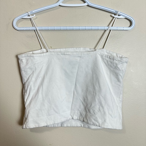 American Eagle Size L White Tube Top with Red Tongue Logo - Picture 5 of 5